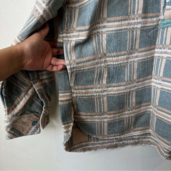 Free People We The Free Arizona Sky Jacquard Plaid Shirt - Picture 9 of 12
